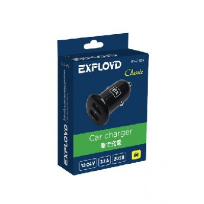 EXPLOYD EX-Z-576 3.1A 2.1А+1А 2хUSB чёрный Classic