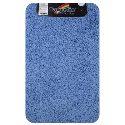 САНАКС 10327 Коврик в ванную SHAGGY ECO одинарный, ГОЛУБОЙ 50 х 80 см, 100% полиэстер, ворс 20 мм