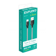EXPLOYD EX-K-499 Дата-кабель USB - TYPE-C 1М Classic круглый серый