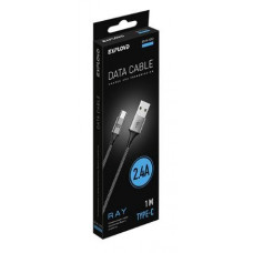 EXPLOYD EX-K-1212 Дата-кабель USB - TYPE-C 1.0М 2.4А RAY круглый нейлон чёрный