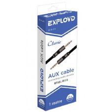 EXPLOYD EX-K-474 Кабель AUX Jack3,5mm(M) - Jack3,5mm(M) 1M Classic плоский черный