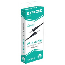 EXPLOYD EX-K-472 Кабель AUX Jack3,5mm(M) - Jack3,5mm(M) 1M Classic круглый черный