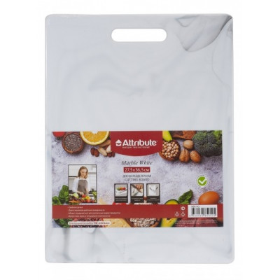 ATTRIBUTE ABX143-1 Доска разделочная MARBLE White 27,5х36,5см