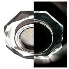 ECOLA SC1652EFF MR16 LD1652 GU5.3 GLASS Стекло с подсветкой 8-угольник с прямыми гранями Хром / Хром 25X90 (кD74)