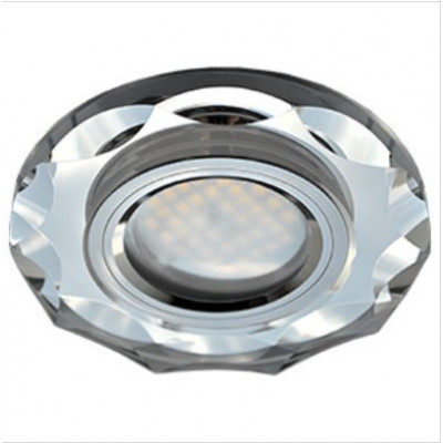 ECOLA FC1653EFF MR16 DL1653 GU5.3 GLASS Стекло Круг с вогнутыми гранями Хром / Хром 25X90 (кD74)