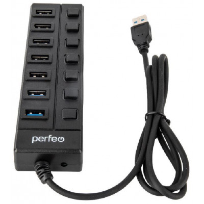 PERFEO (PF_C3228) USB-HUB 7 Port, (PF-H036 Black) чёрный