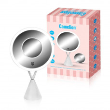 CAMELION (14004) M282-DL C01 бел.(Зеркало C LED подсветк.,1X/ Cъёмн.5X- увелич.,дневн.свет,5Вт,4*LR03 /USB)