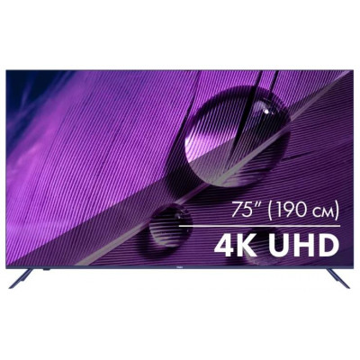 HAIER 75 SMART TV S1, QLED, 4K ULTRA HD, черный СМАРТ ТВ, ANDROID