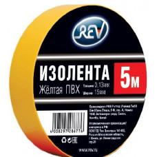 REV 28677 6 Изолента ПВХ 0,13*15мм Желтая 5м