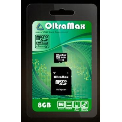 OLTRAMAX MicroSDHC 8GBClass4 + адаптер SD